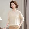 Middle-aged and Old Women's Clothing Spring and Autumn New Bottoming Shirt Top Middle-aged Mother Spring Fashion Long-sleeved Knitted Shirt Thin
