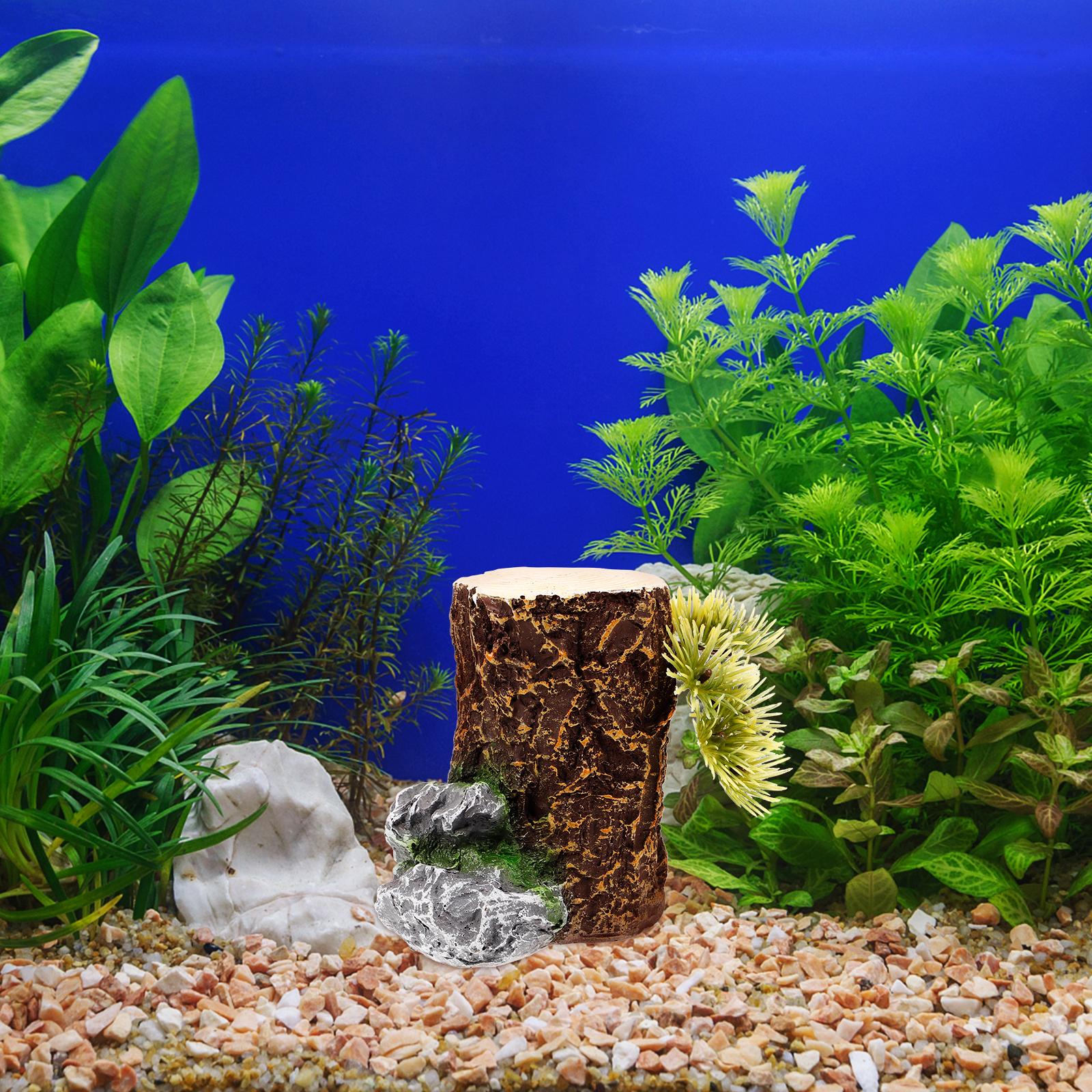 

Simulated Trunk Aquarium Stump Decorative Tree Tank Landscaping Resin Material Fish Tank Underwater Home DIY Artificial Stumps 10.00X8.50X6.00CM
