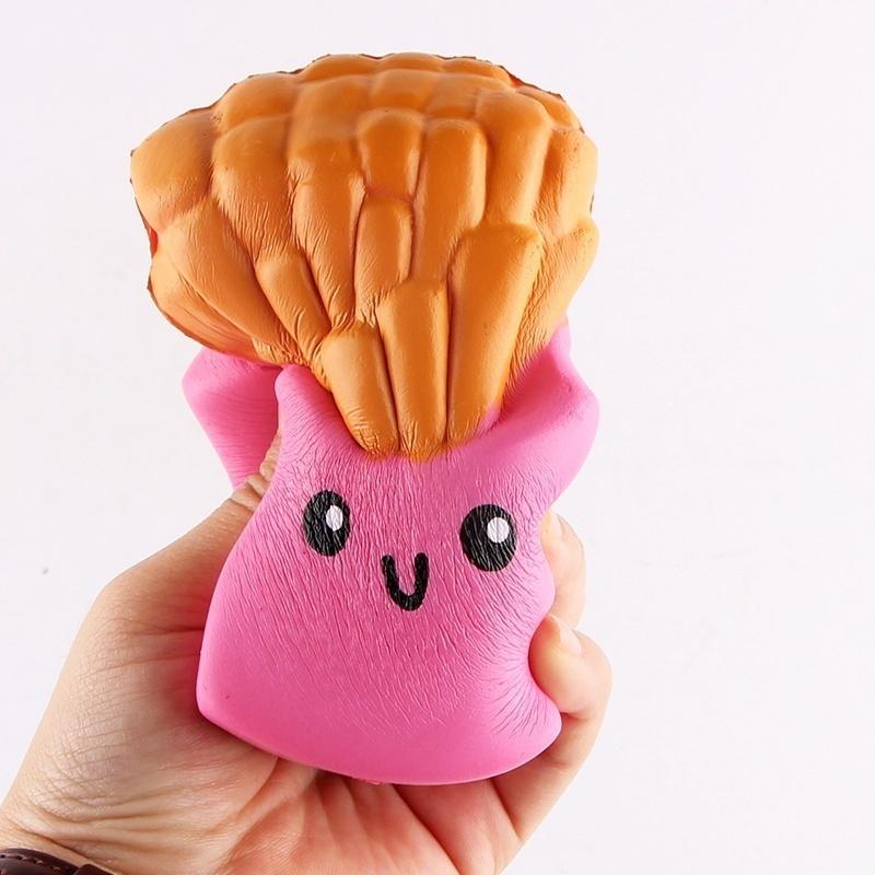 New Arrival Jumbo 12CM Kawaii Cute French Fries Soft Scented Bread Cake Squishy Slow Rising Ela