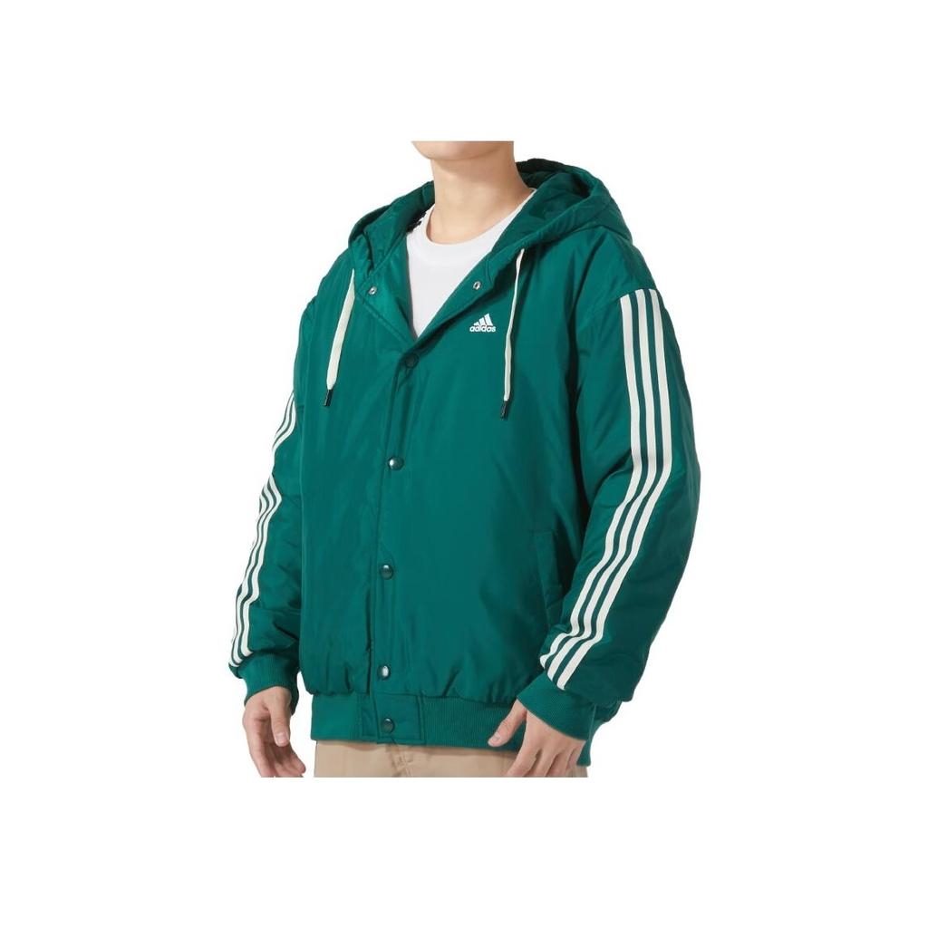 Adidas Jachetă Casual cu Glugă și Nasturi Simpli pentru Bărbați, Verde IK7667