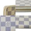 Used 12564 Portefeiulle Clemence N61264 7940 Logo Ivory Zip Around Damier Azur Rose Ballerine for Women from Japan