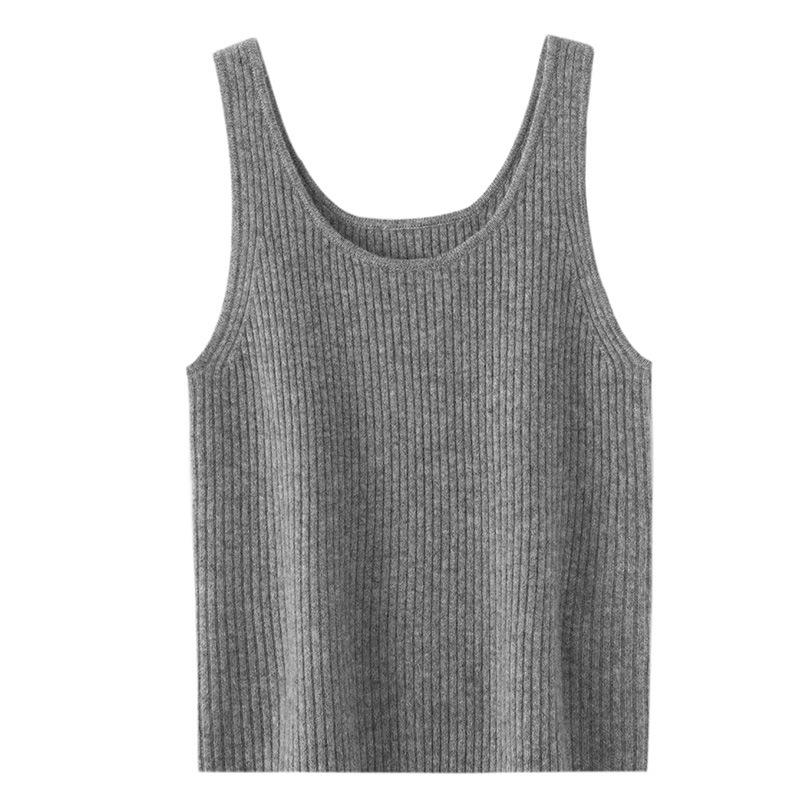 Le Kasha Women's 100% Cashmere Vest: Round Neck, Sleeveless Knit, Versatile Autumn/Winter Layer.