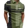 Summer 3D digital printed men's zipper style short sleeved polo shirt casual retro fashion lightweight men's top T-shirt