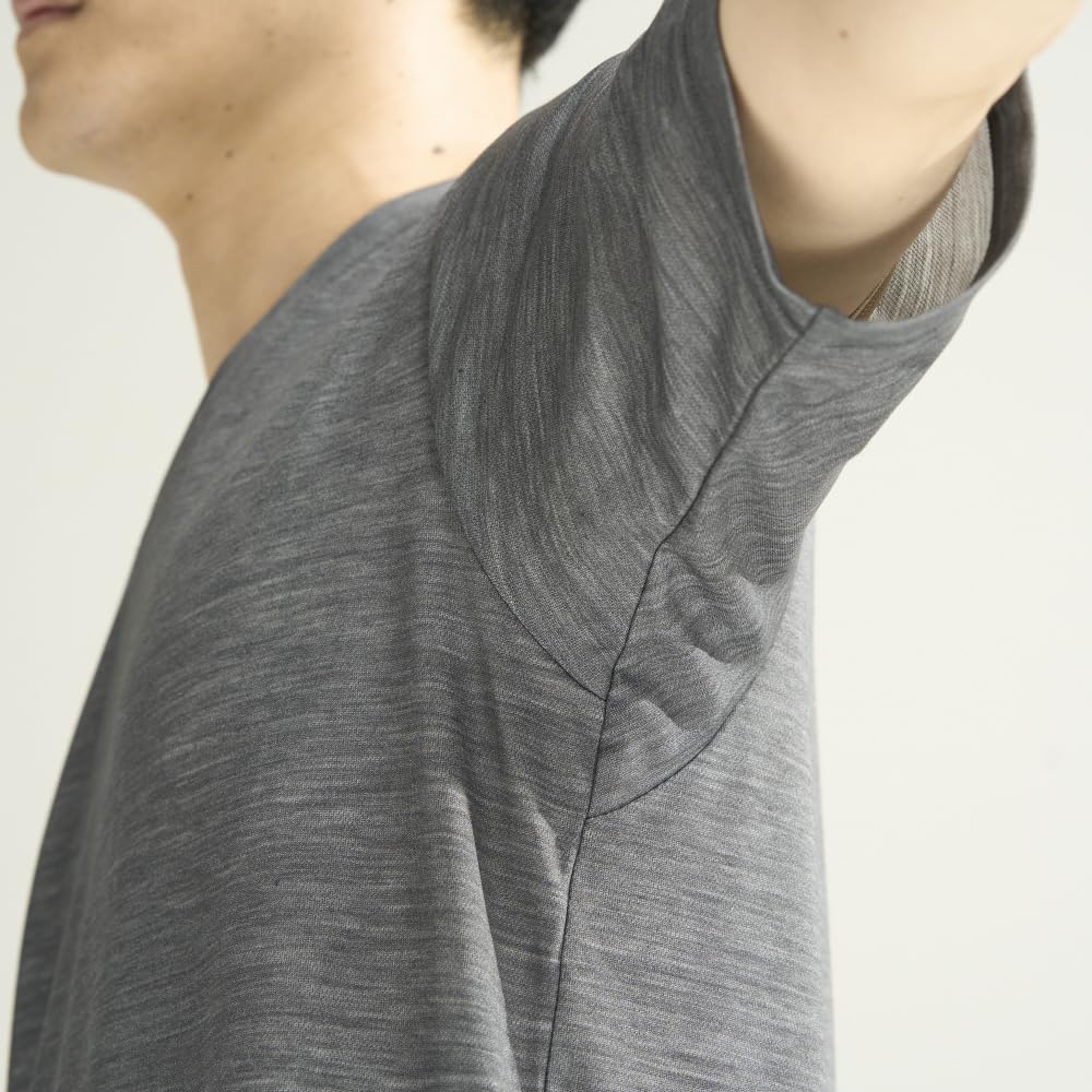 All-in-one T-shirt, merino wool, V-neck, short-sleeved shirt, quick-drying, durable odor-resistant, temperature-regulating, moisture-regulating, charc