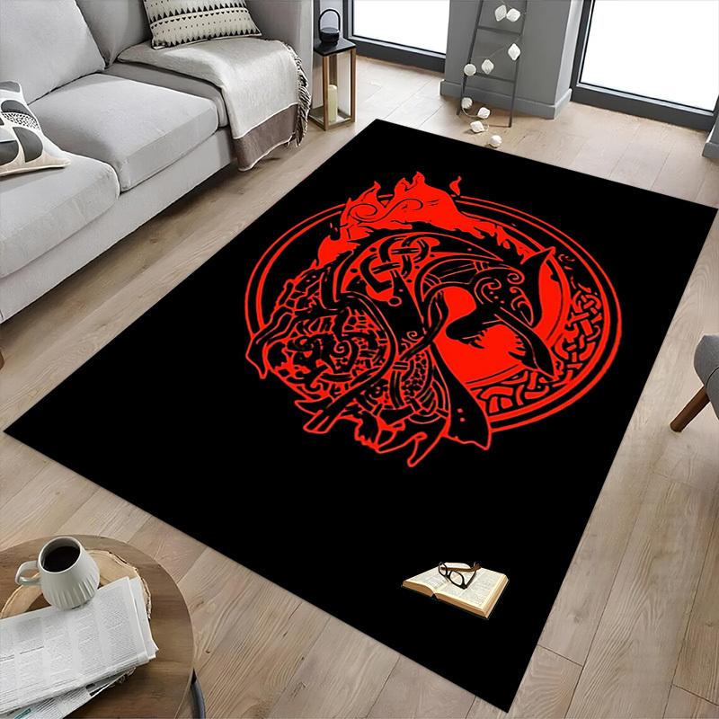 1pc Wolf Circle Carpet, Office Rug Outdoor Mat Home Decor Area Carpet Festival