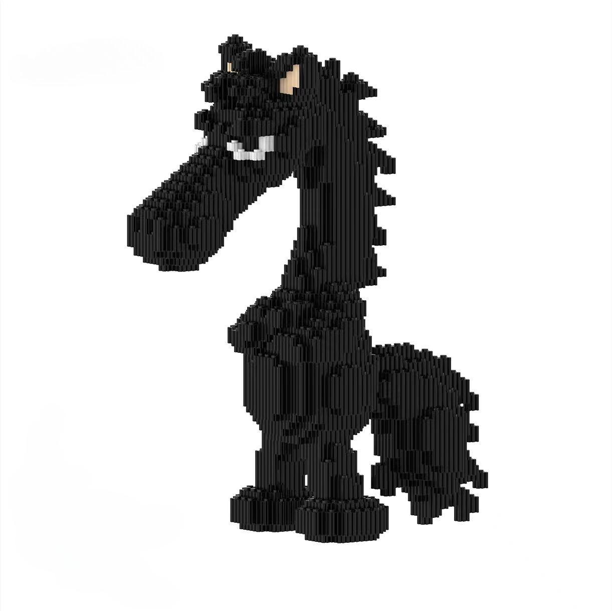

Fortune Theme 2026 Horse Year Building Blocks 3D DIY Educational Puzzle New Year Gift Manual Assembly Display Model чорний