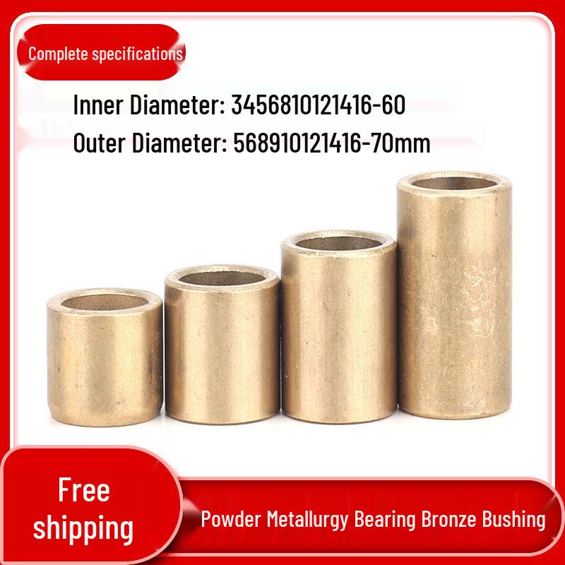 Oil-Impregnated Powder Metallurgy Copper & Brass Bearing Bushing Liner, Thin Wall, Inner Diameters: 28-60mm.