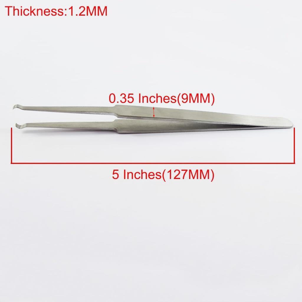 2PCS Lock Pin Tumbler Tweezers Stainless Steel Locksmith Tool Wire Holding Tweezers for Pinning & Rekeying Kit Lock Tradesman Tweezers