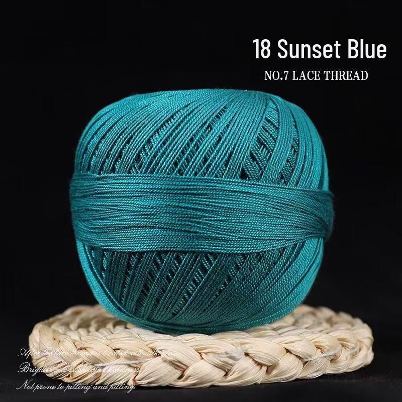 No. 7 Pure Cotton Silk Lace Yarn – Hand-Knitted, Strong Twist, Soft Half-Sleeve Crochet Yarn
