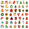 100PCS Christmas Waterproof Stickers Red Holiday Decals for Windows Cups Gifts DIY Stationery Decorations