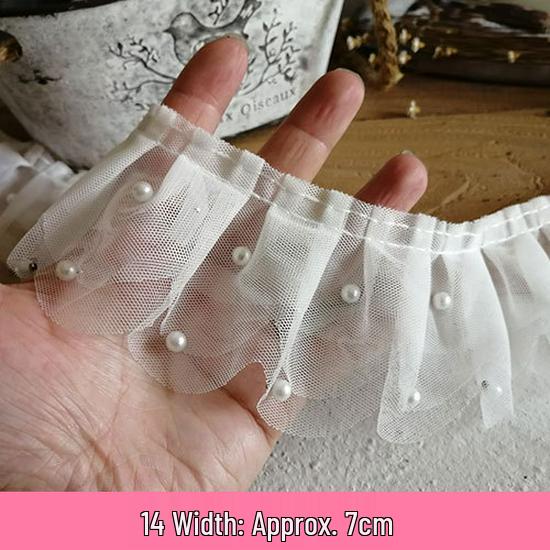Handmade Lace Trim: Mesh for Baby Clothes, Curtains, Skirts, Pleated Decorative Fabric