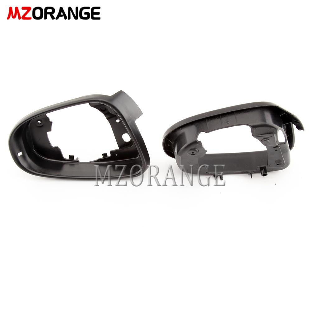 Heated Side Mirror Glass Rear View Mirror Cover Cap for VW Golf 6 MK6 2009-2013 Bright Black Door Wing Mirror Housing Cover