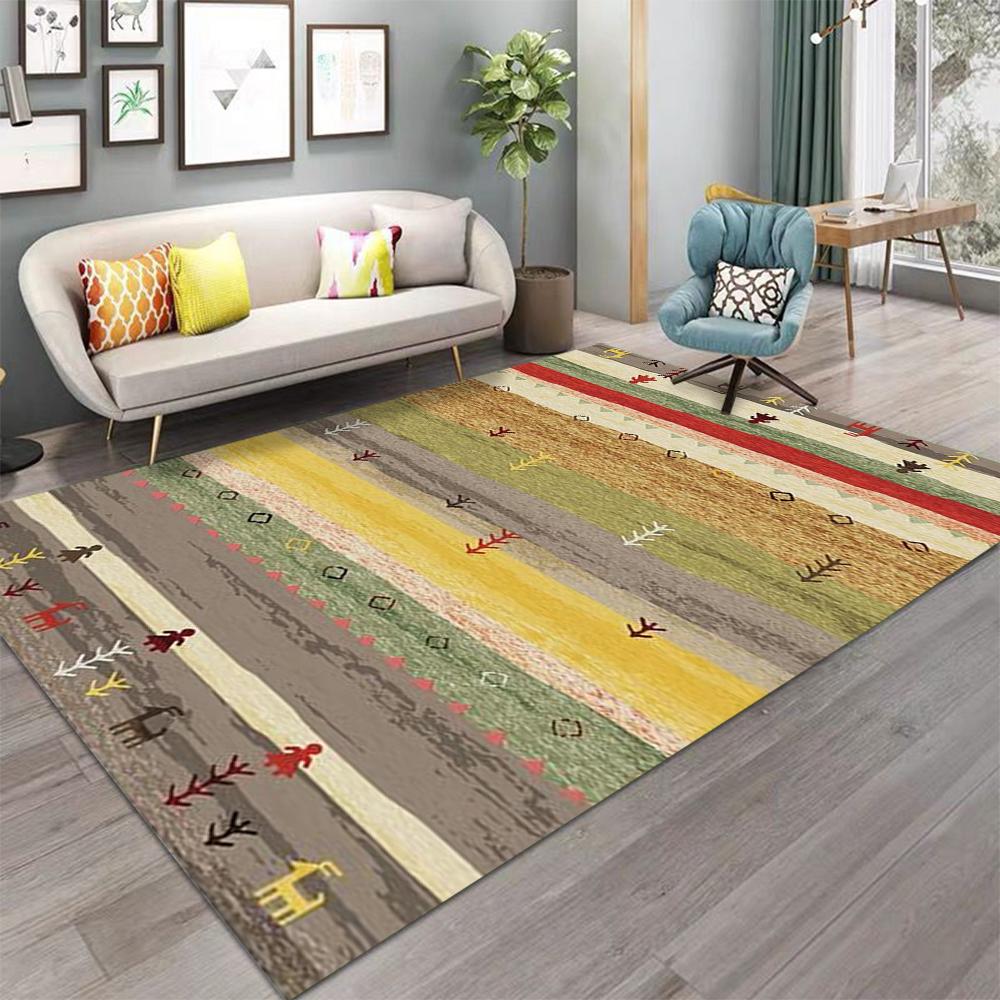 Turkish Style Area Rug Ethnic Carpet Antique Rug Bohemian Carpet Nonslip Rug Boho Washable Floor Mat for Living Room