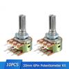 10 STÜCKE WH148 Linearpotentiometer B1K B2K B5K B10K B20K B50K B100K B500K Potentiometer 6Pin 20mm Welle mit Muttern und Unterlegscheiben Kit