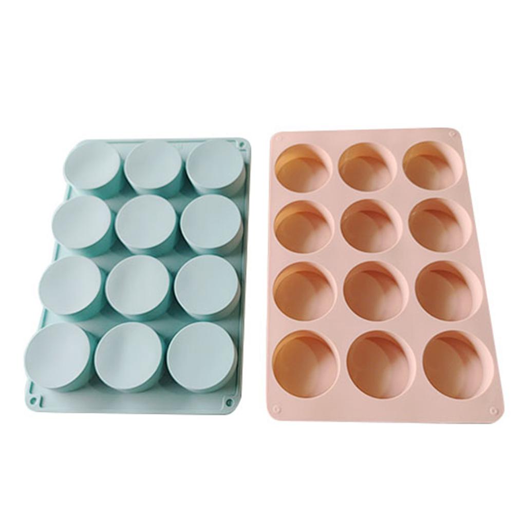 2PCS Round Silicone Mold Multiple Cavity Making Baking Mold for Cake Chocolate Candle Crafts