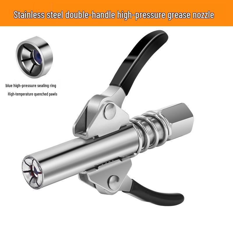 High-Pressure Self-Locking Grease Gun Nozzle with Pliers-Type Head