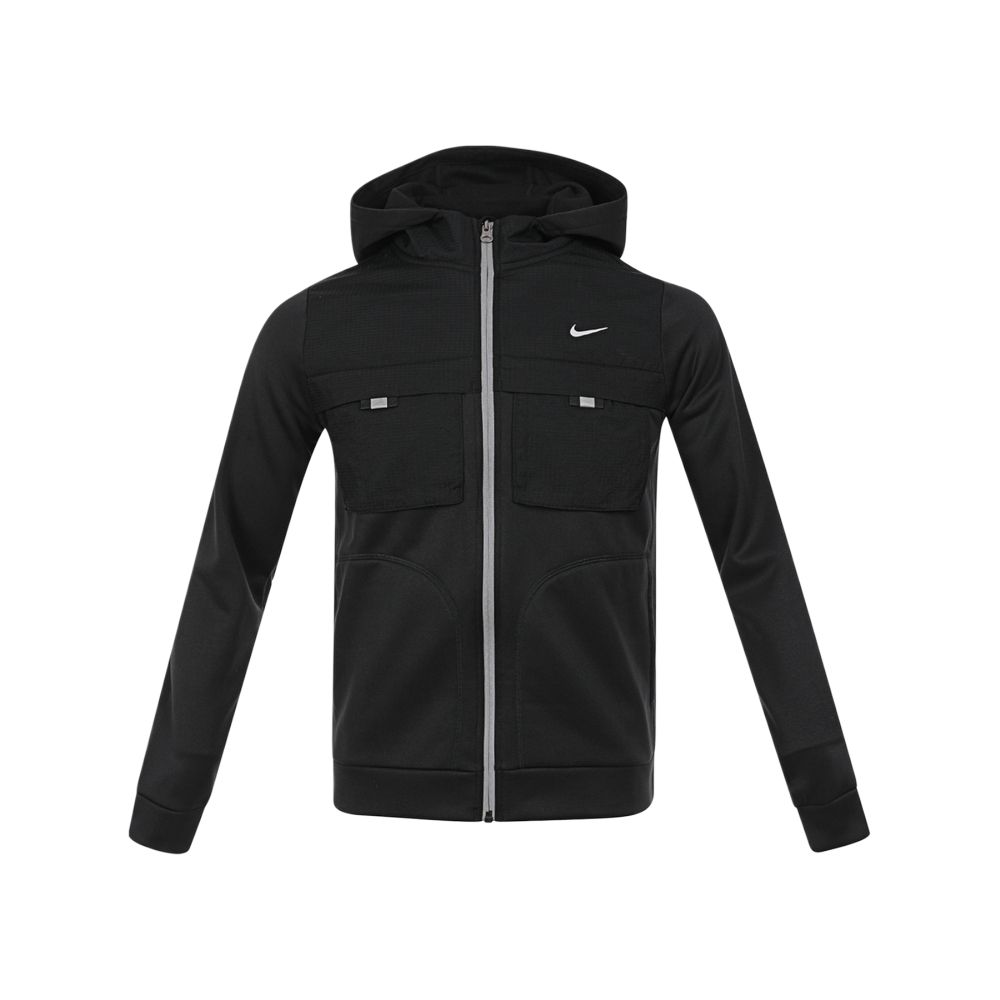 Nike Hooded Zip-Up Solid Long Sleeve Jacket Kids jackets IO0763-010 S