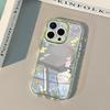 Luxus Grünes Elegantes Blumenmuster Spiegel Handyhülle Für iPhone 17 Pro Max 16 15 14 13 12 11 Pro X XR XS 7 8 Plus 16E Air Cover