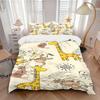 3pcs Animal-themed Giraffe Soft and Comfortable Breathability, Bedding Set, Machine Washable, Suitable for All Seasons122