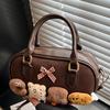 High-end, Stylish Checkered Bag, Fashionable Crossbody Bag, Hand-held Bowling Bag