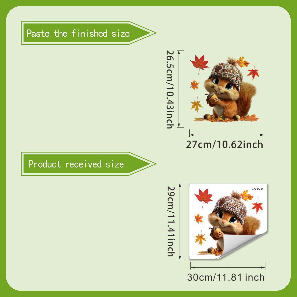 

Maple Leaf Baby Mouse Sticker, Static Window Covering Sticker, Fine Sticker, Hand-drawn Cute Pet Form Sticker
