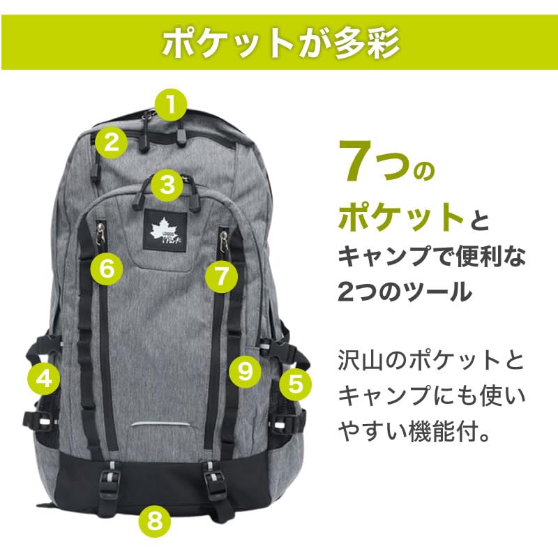 LOGOS Logo Spark Backpack, Large Capacity 30L, Herringbone Pattern, 78-03 (Black)