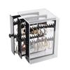 A Clear Earring And Necklace Display Case, Vintage Plastic Storage Case With Drawers For Bracelets, Rings And Accessories