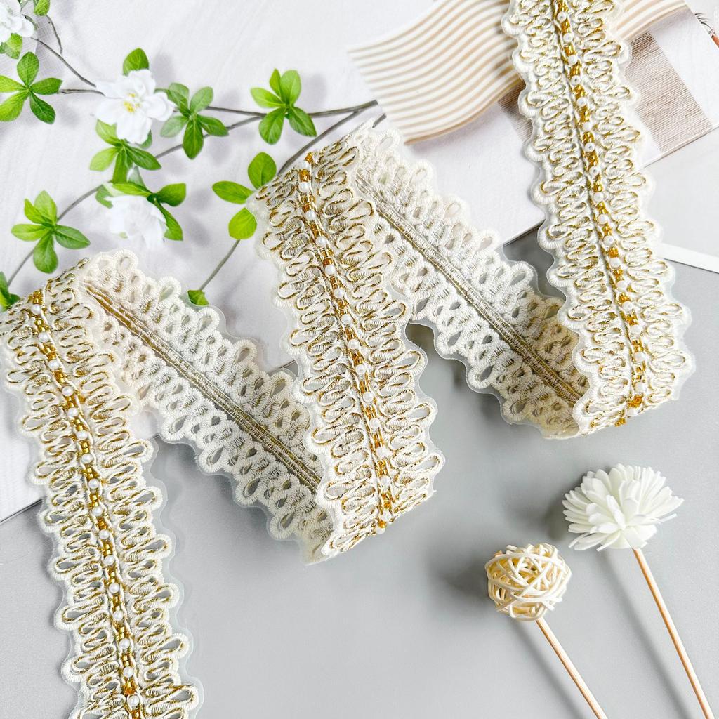 Embroidery Barcode Lace 5Cm Beads Car Bone Line Decorative Clothing Window Decoration Luggage Shoes And Hats Accessories Lace Accessories