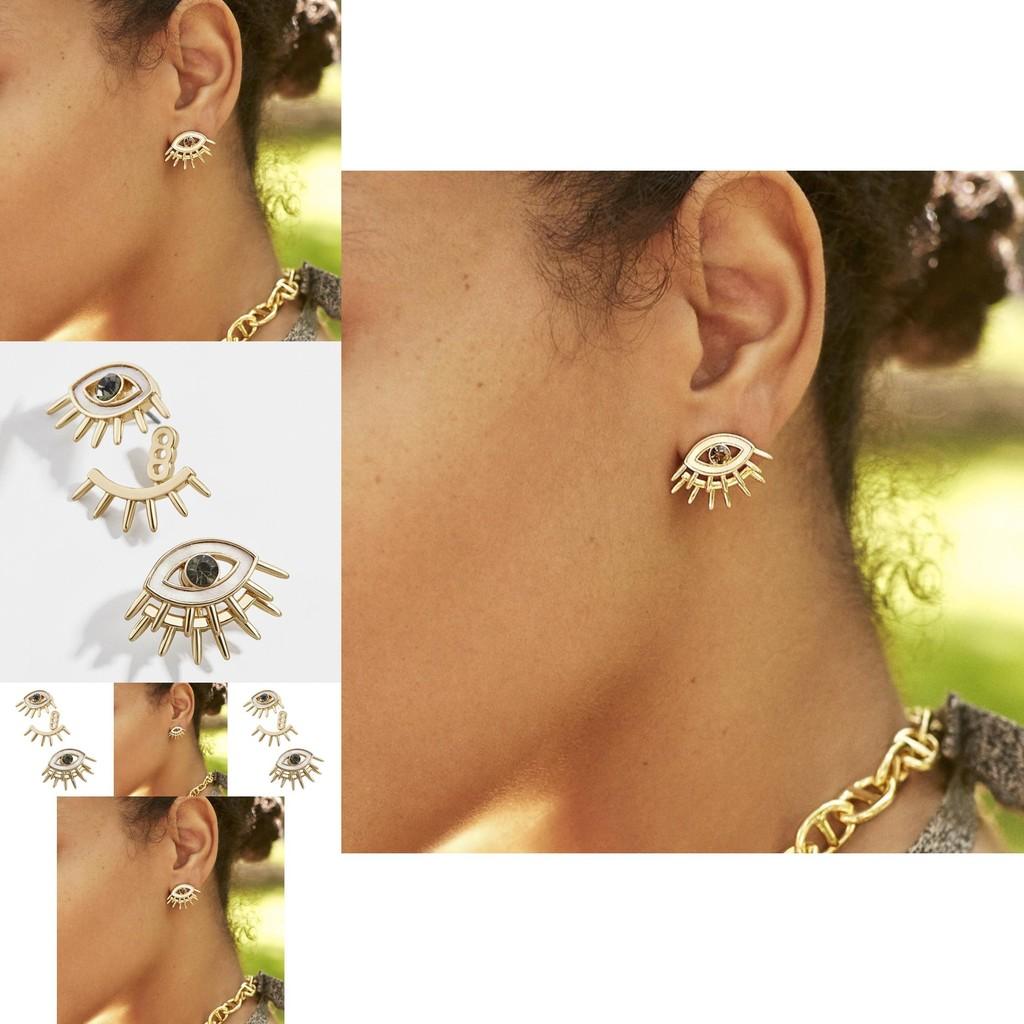Trendy European American Alloy Eye Earrings Geometric Design For Women Fashion