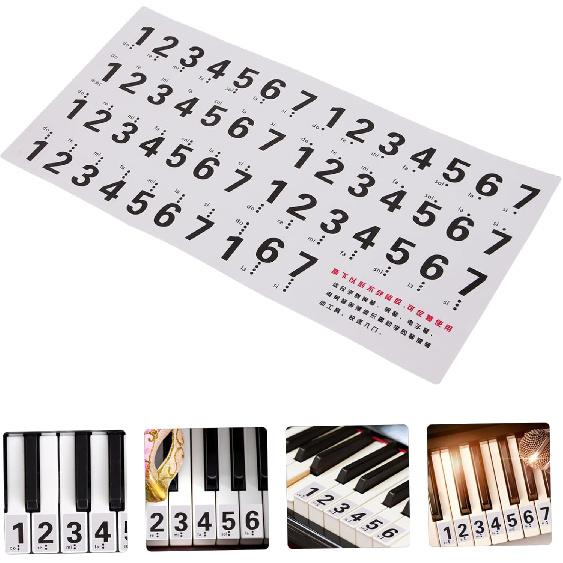 Piano Keyboard Adhesive Stickers 88 Key Piano Number Stickers Keyboard Piano Decals Removable Piano Keyboard Note Labelsfor Learning
