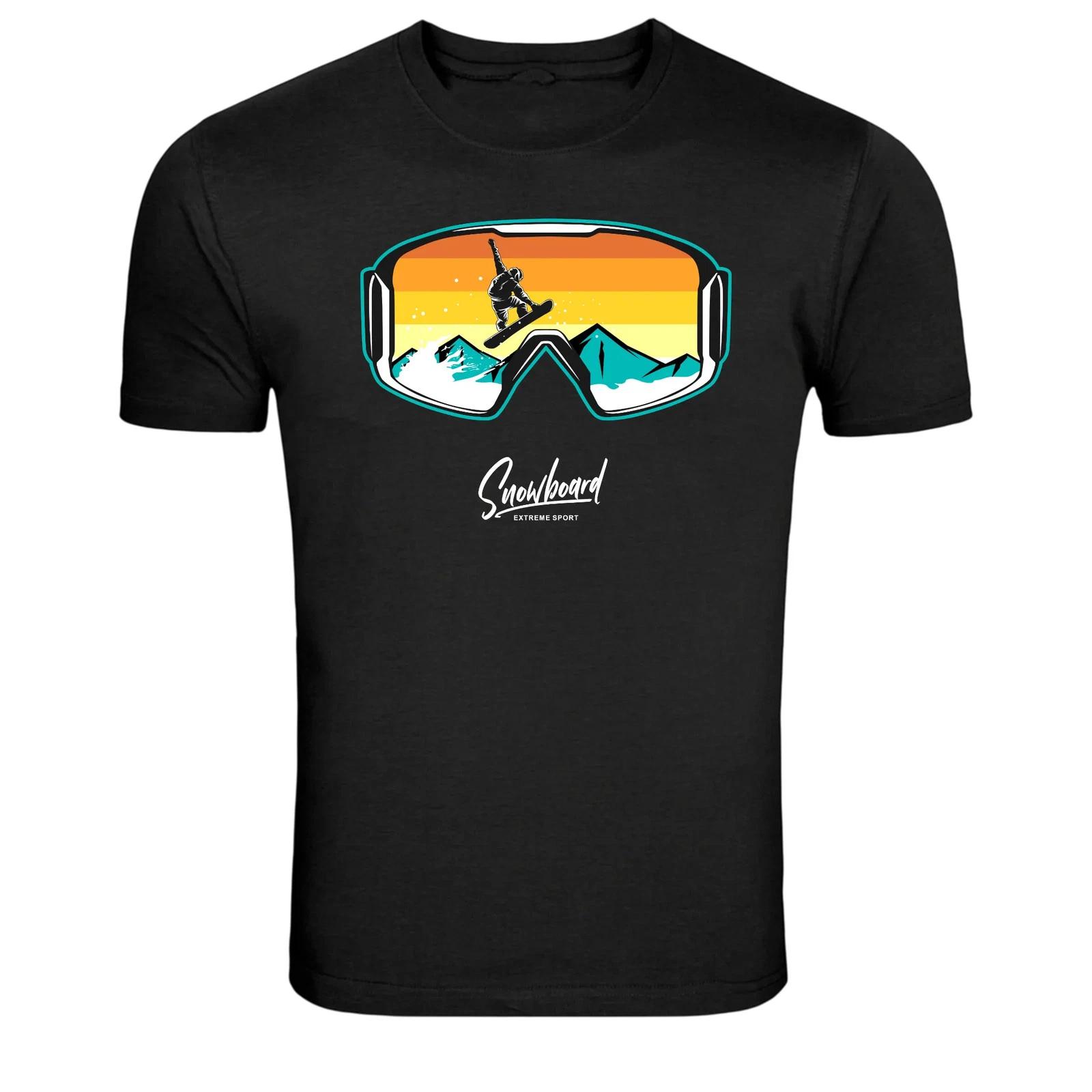 Snowboard Goggles Mountain Extreme Sport Graphic T Shirt XXL