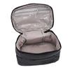 Quilted Makeup Bag Large Capacity Toiletry Organizer with Handle for Women Travel Gym Daily Use Black