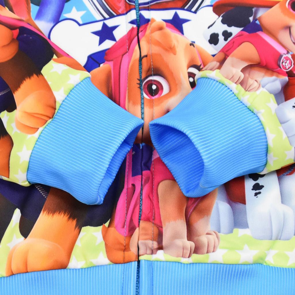 Spring Children's Loose Casual Printed Zipper Hooded Cardigan Jacket