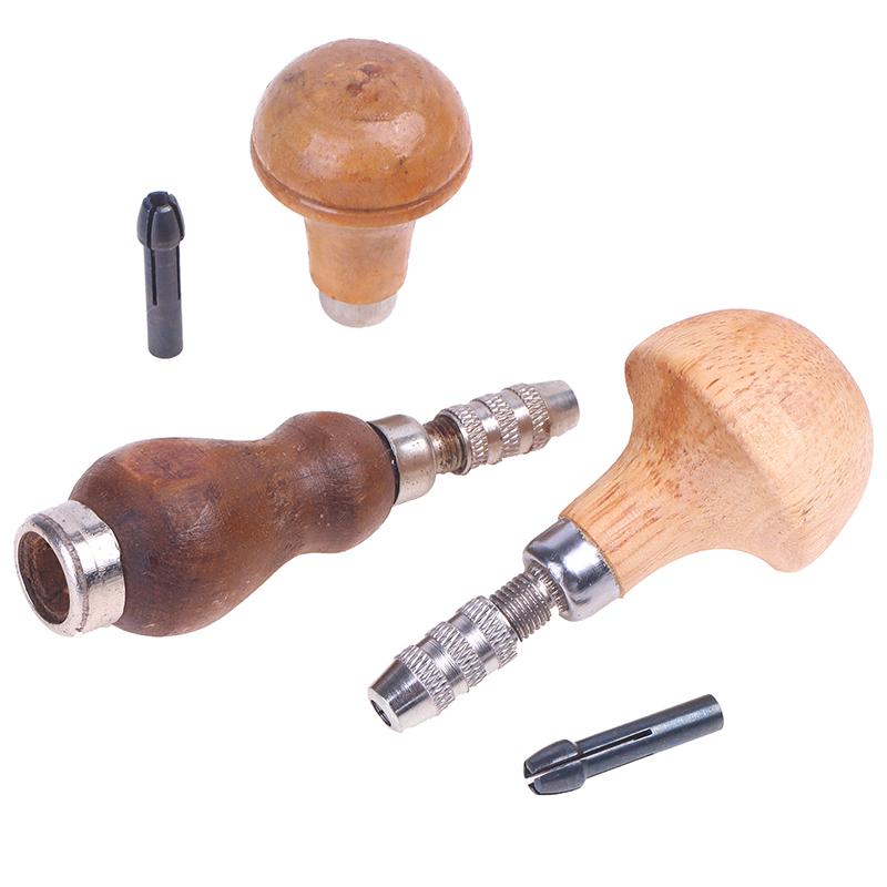 Jewelry Craft Handle Pin Vise Vice Wooden Handle With Chuck Wrapping Drill Tool