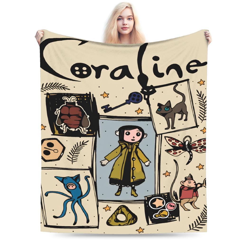 Coralines Flannel Blankets Winter  Warm Bedding Throws for Girls Boys Living Room Funny Bedspread Sofa Bed Cover
