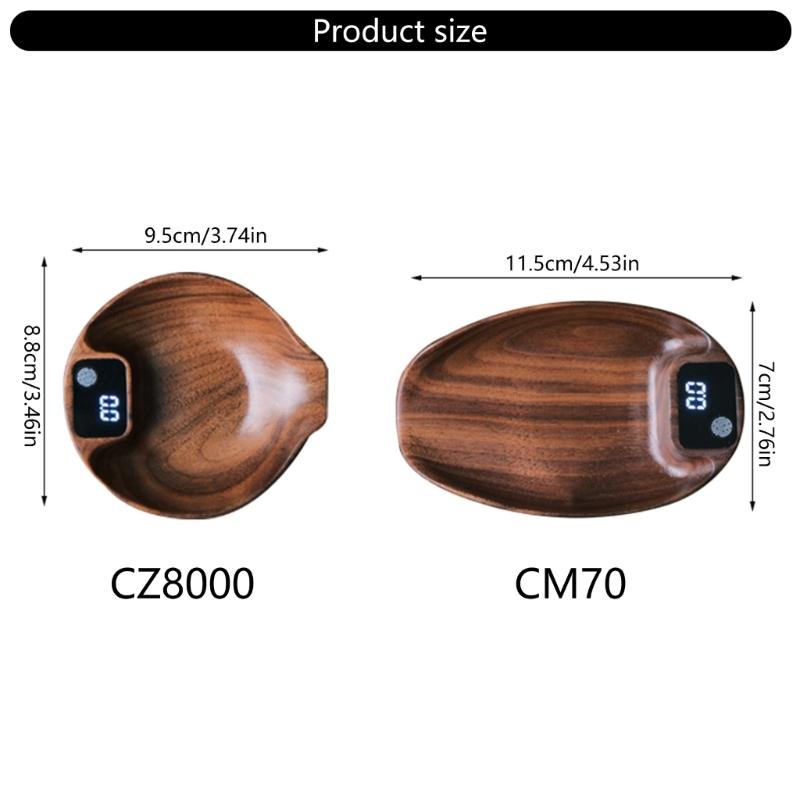 Elegant Wood Digital Coffee Scale Rechargeable Electronic Espresso Weigher Portable Walnut Kitchen Weighing Scale