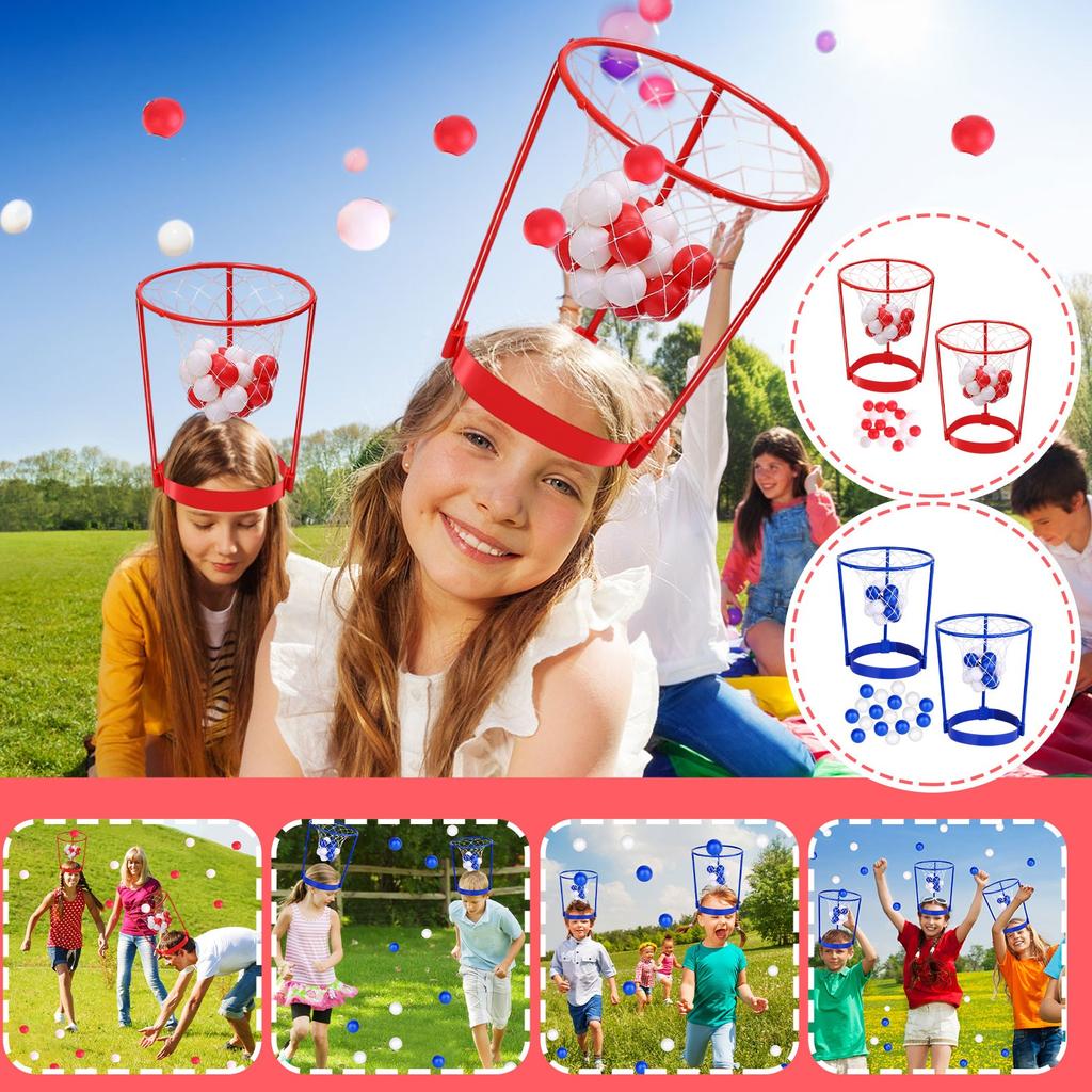 Basketballwerfen mit einem Reifen auf dem Kopf, Intellektuelles Spielzeug, Eltern-Kind-Spielinteraktion, Kreatives Basketballspielzeug auf dem Kopf