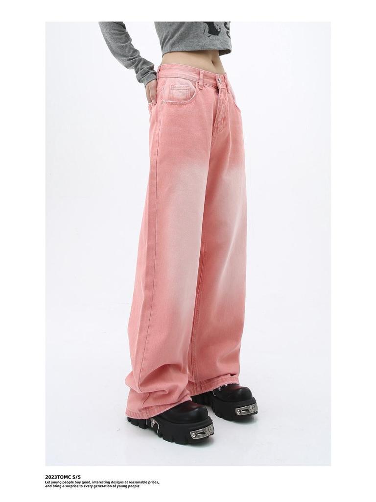 Carmour Denim | Retro Colorful Washed Wide-Leg White Jeans for Men & Women