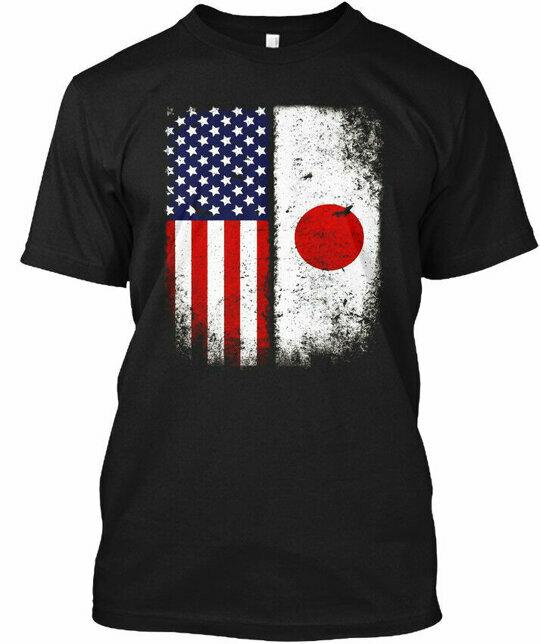 Japanese American Flag Japan Usa T-Shirt L