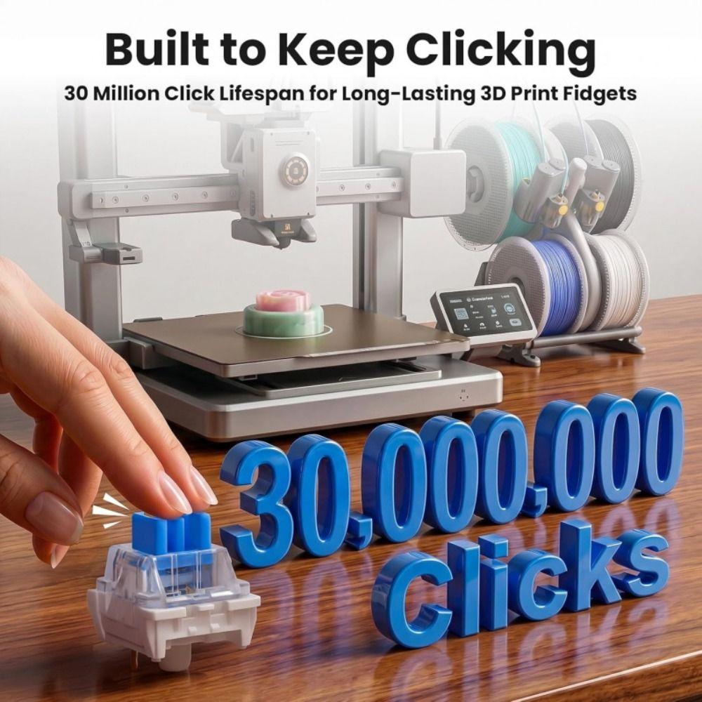 Set di 30/50 Interruttori Meccanici Clicky con Feedback Tattile per Modifica Tastiera e Fidget DIY