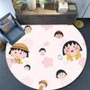 Chibi Maruko‑chan Round Area Rug,Carpet Rug for Living Room Bedroom Sofa Playroom Decor,Non-slip Floor Mat