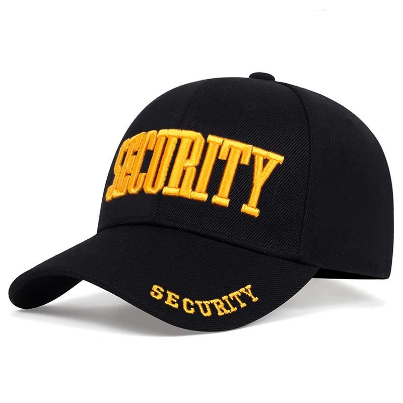 Unisex SECURITY Letter Embroidery Baseball Caps Outdoor Adjustable Spring and Autumn Casual Sunscreen Hat