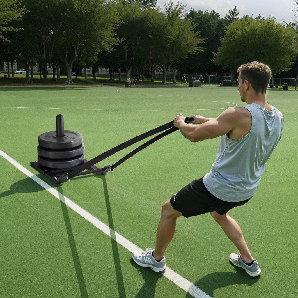 Weight Pull Push Sled Workout Fitness Strength Speed Training Sled Black