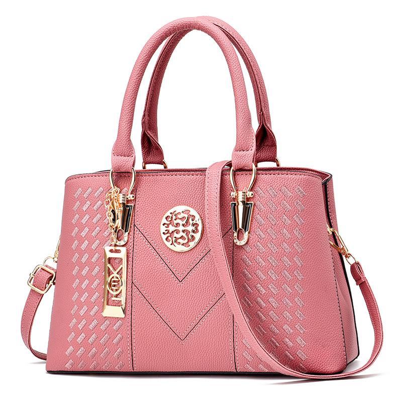 WTEMPO Solid Color Simple Zipper PU Bags Versatile Women's Handbags Large Capacity Shoulder Crossbody Faux Leather Bags