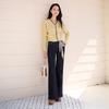 Xiangying Women's Retro High-Waist Flared Jeans with Scarf