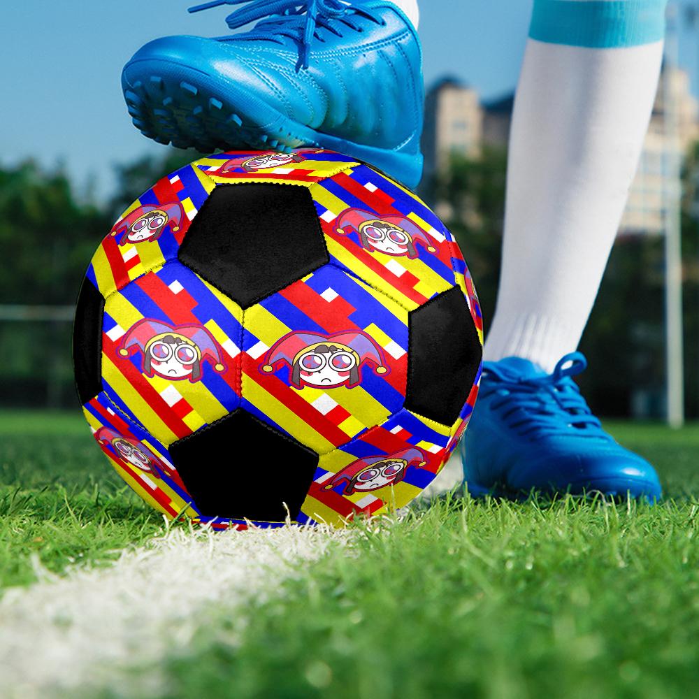 Pallone da Calcio Taglia 5 a Tema The Amazing Digital Circus, Adatto Sia per Partite Indoor che Outdoor, un Regalo Adatto a Tutti.