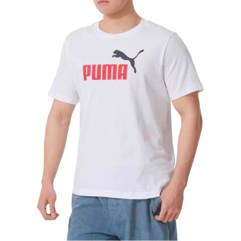 PUMA ESS T Shirts Men's White Crew Neck Moderate 688948-02