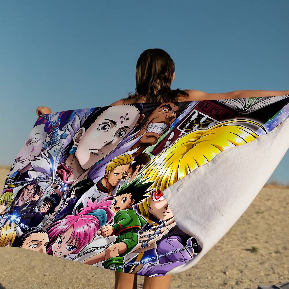 Anime Hunter X Hunters Beach Towel Colorful Bath Towels for Girl Microfiber Quick Dry Sand Free Beach Yoga Spa Gym Pool