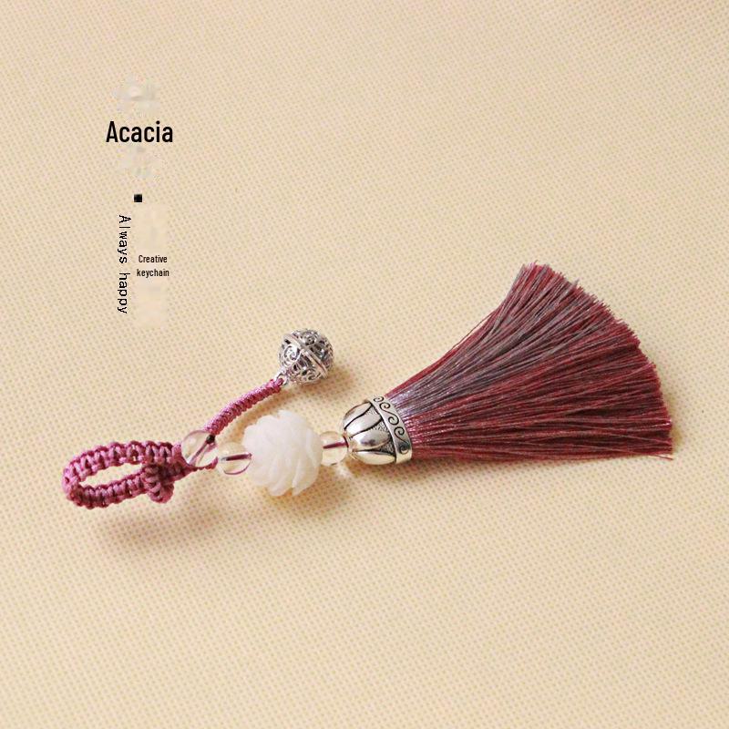 Elegant Lotus & Palace Bell Tassel Keychain Pendant for Bags & Cars