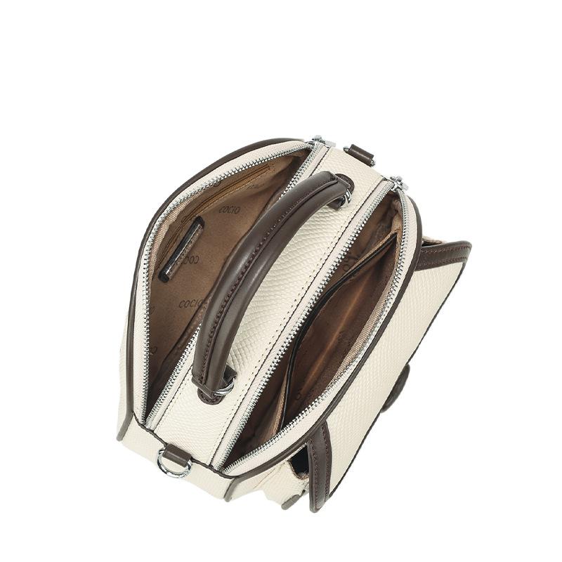 2025 New Luxury Snake Pattern Fashion Versatile Casual Commuting Large Capacity Handheld Small Round Bag Shoulder Crossbody Bag